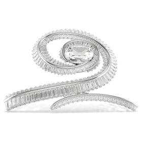 Agrafă de păr Ariana Grande X Swarovski cu tăietură baguette, albă, placată cu rodiu
