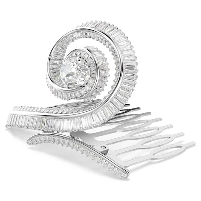 Agrafă de păr Ariana Grande X Swarovski cu tăietură baguette, albă, placată cu rodiu Agrafă de păr Ariana Grande X Swarovski cu tăietură baguette, albă, placată cu rodiu