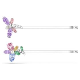 Ariana Grande X Swarovski – Agrafe de păr cu tăieturi mixte, libelulă, floare, multicolor, placate cu rodiu