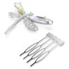 Ariana Grande X Swarovski Broșă și accesoriu pentru păr cu perle de cristal, tăieturi mixte, libelulă, alb, placat cu rodiu Ariana Grande X Swarovski Broșă și accesoriu pentru păr cu perle de cristal, tăieturi mixte, libelulă, alb, placat cu rodiu