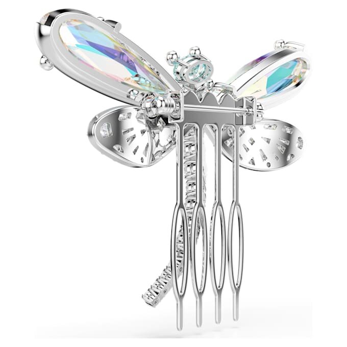 Ariana Grande X Swarovski Broșă și accesoriu pentru păr cu perle de cristal, tăieturi mixte, libelulă, alb, placat cu rodiu Ariana Grande X Swarovski Broșă și accesoriu pentru păr cu perle de cristal, tăieturi mixte, libelulă, alb, placat cu rodiu