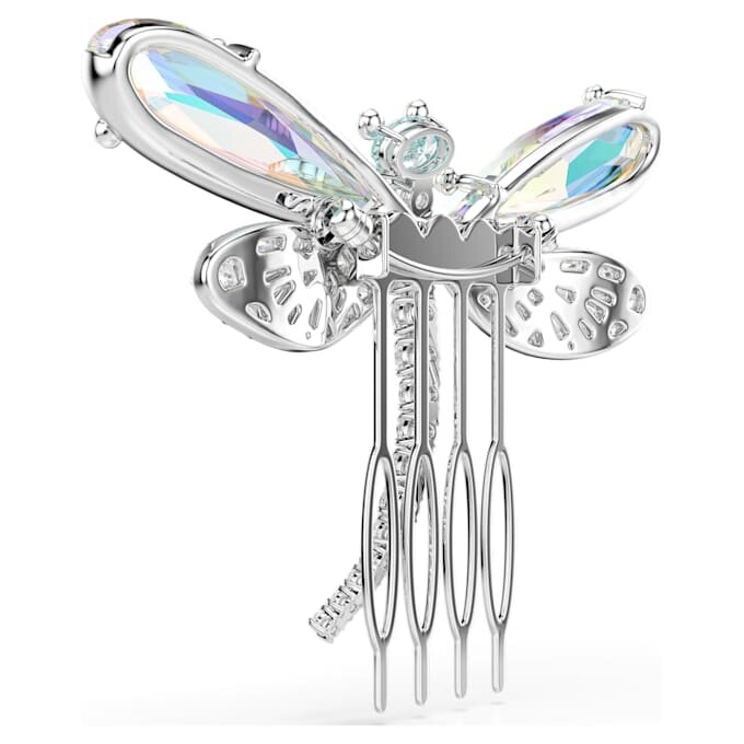 Ariana Grande X Swarovski Broșă și accesoriu pentru păr cu perle de cristal, tăieturi mixte, libelulă, alb, placat cu rodiu Ariana Grande X Swarovski Broșă și accesoriu pentru păr cu perle de cristal, tăieturi mixte, libelulă, alb, placat cu rodiu