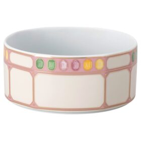 Bol de cereale Idyllia din porțelan, cu motiv imprimat „Crystal”, pietre prețioase, multicolor