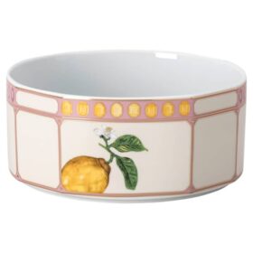 Bol Idyllia din porțelan, cu imprimeu de cristale, citron, mic, multicolor