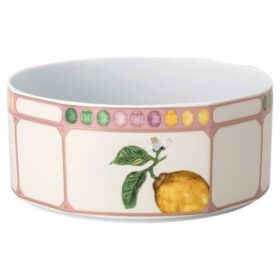 Bol Idyllia din porțelan, cu motiv imprimat „Crystal”, culoare Citron, mare, multicolor