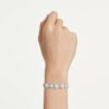 Brățară Ariana Grande X Swarovski cu cristale rotunde, flori, albă, placată cu rodiu Brățară Ariana Grande X Swarovski cu cristale rotunde, flori, albă, placată cu rodiu
