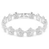 Brățară Ariana Grande X Swarovski cu cristale rotunde, flori, albă, placată cu rodiu Brățară Ariana Grande X Swarovski cu cristale rotunde, flori, albă, placată cu rodiu