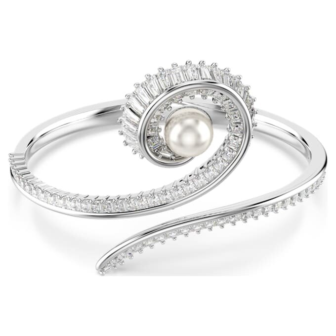 Brățară Ariana Grande X Swarovski cu perle de cristal, tăietură baguette, albă, placată cu rodiu Brățară Ariana Grande X Swarovski cu perle de cristal, tăietură baguette, albă, placată cu rodiu