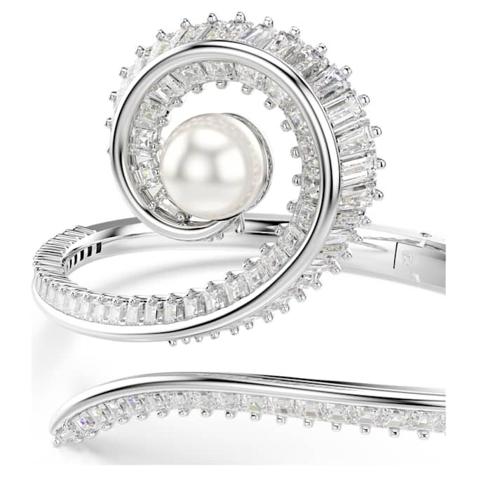 Brățară Ariana Grande X Swarovski cu perle de cristal, tăietură baguette, albă, placată cu rodiu Brățară Ariana Grande X Swarovski cu perle de cristal, tăietură baguette, albă, placată cu rodiu