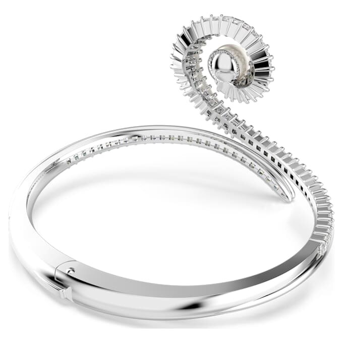 Brățară Ariana Grande X Swarovski cu perle de cristal, tăietură baguette, albă, placată cu rodiu Brățară Ariana Grande X Swarovski cu perle de cristal, tăietură baguette, albă, placată cu rodiu