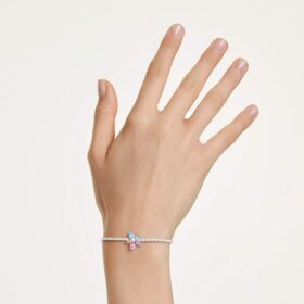 Brățară Ariana Grande X Swarovski cu tăieturi mixte, flori, multicoloră, placată cu rodiu Brățară Ariana Grande X Swarovski cu tăieturi mixte, flori, multicoloră, placată cu rodiu