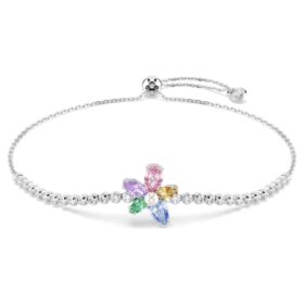 Brățară Ariana Grande X Swarovski cu tăieturi mixte, flori, multicoloră, placată cu rodiu Brățară Ariana Grande X Swarovski cu tăieturi mixte, flori, multicoloră, placată cu rodiu