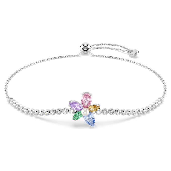 Brățară Ariana Grande X Swarovski cu tăieturi mixte, flori, multicoloră, placată cu rodiu Brățară Ariana Grande X Swarovski cu tăieturi mixte, flori, multicoloră, placată cu rodiu