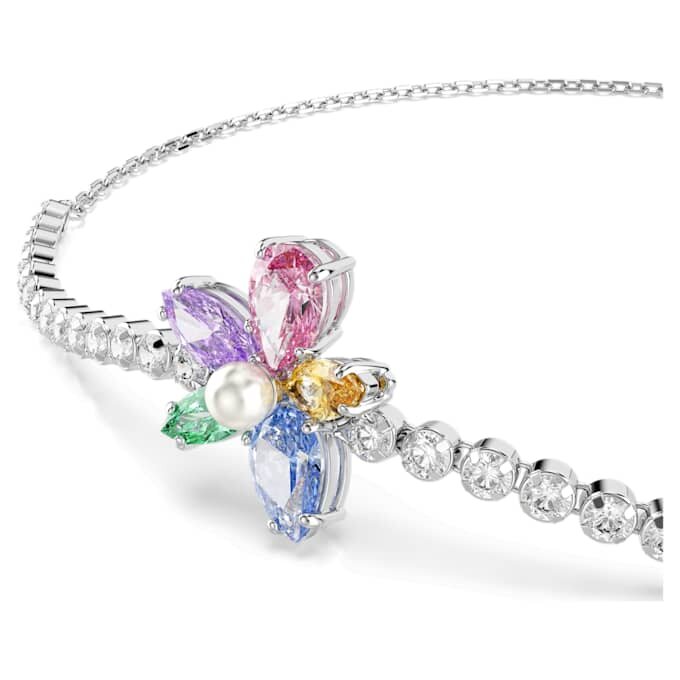 Brățară Ariana Grande X Swarovski cu tăieturi mixte, flori, multicoloră, placată cu rodiu Brățară Ariana Grande X Swarovski cu tăieturi mixte, flori, multicoloră, placată cu rodiu