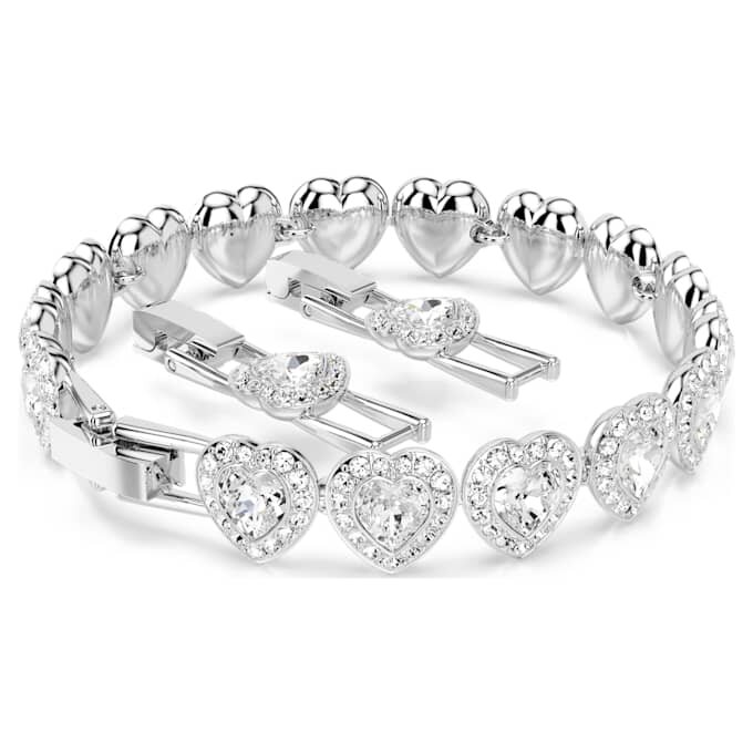 Brățară Ariana Grande X Swarovski cu tăieturi mixte, inimioare, albă, placată cu rodiu Brățară Ariana Grande X Swarovski cu tăieturi mixte, inimioare, albă, placată cu rodiu