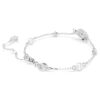 Brățară Șarpe cu perle de cristal, tăieturi mixte, Anul Șarpelui, albă, placată cu rodiu Brățară Șarpe cu perle de cristal, tăieturi mixte, Anul Șarpelui, albă, placată cu rodiu