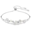 Brățară Constella cu perle de cristal, tăieturi rotunde, albă, placată cu rodiu Brățară Constella cu perle de cristal, tăieturi rotunde, albă, placată cu rodiu