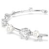 Brățară Constella cu perle de cristal, tăieturi rotunde, alb, placată cu rodiu Brățară Constella cu perle de cristal, tăieturi rotunde, alb, placată cu rodiu