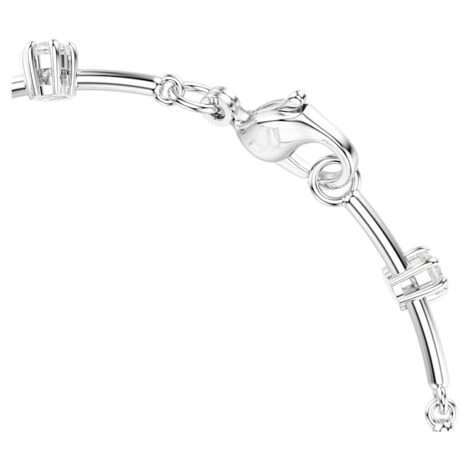 Brățară Constella cu perle de cristal, tăieturi rotunde, alb, placată cu rodiu Brățară Constella cu perle de cristal, tăieturi rotunde, alb, placată cu rodiu