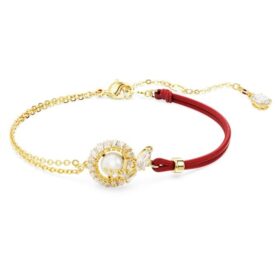 Brățară cu șarpe, perle de cristal, tăieturi mixte, Anul Șarpelui, roșu, placată cu aur Brățară cu șarpe, perle de cristal, tăieturi mixte, Anul Șarpelui, roșu, placată cu aur