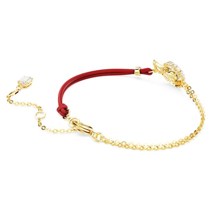 Brățară cu șarpe, perle de cristal, tăieturi mixte, Anul Șarpelui, roșu, placată cu aur Brățară cu șarpe, perle de cristal, tăieturi mixte, Anul Șarpelui, roșu, placată cu aur