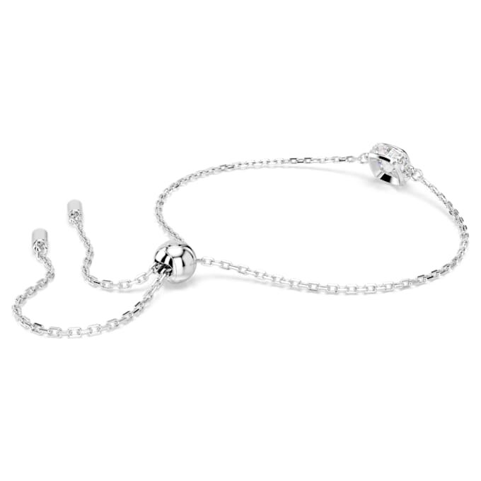 Brățară cu piatră zodiacală, tăietură pătrată, aprilie, albă, placată cu rodiu Brățară cu piatră zodiacală, tăietură pătrată, aprilie, albă, placată cu rodiu