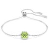 Brățară cu piatră zodiacală, tăietură pătrată, august, verde, placată cu rodiu Brățară cu piatră zodiacală, tăietură pătrată, august, verde, placată cu rodiu