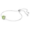 Brățară cu piatră zodiacală, tăietură pătrată, august, verde, placată cu rodiu Brățară cu piatră zodiacală, tăietură pătrată, august, verde, placată cu rodiu