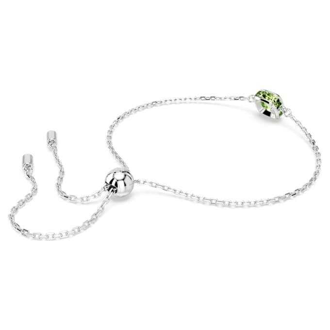 Brățară cu piatră zodiacală, tăietură pătrată, august, verde, placată cu rodiu Brățară cu piatră zodiacală, tăietură pătrată, august, verde, placată cu rodiu