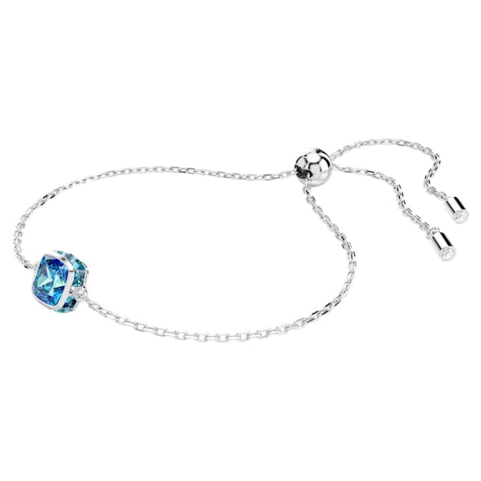 Brățară cu piatră zodiacală, tăietură pătrată, decembrie, albastră, placată cu rodiu Brățară cu piatră zodiacală, tăietură pătrată, decembrie, albastră, placată cu rodiu