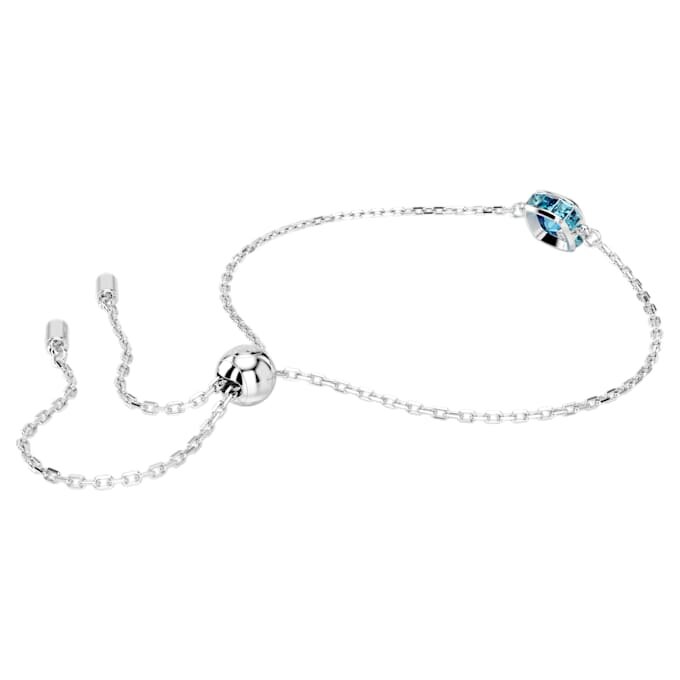 Brățară cu piatră zodiacală, tăietură pătrată, decembrie, albastră, placată cu rodiu Brățară cu piatră zodiacală, tăietură pătrată, decembrie, albastră, placată cu rodiu