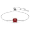 Brățară cu piatră zodiacală, tăietură pătrată, ianuarie, roșu, placată cu rodiu Brățară cu piatră zodiacală, tăietură pătrată, ianuarie, roșu, placată cu rodiu