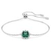 Brățară cu piatră zodiacală, tăietură pătrată, luna mai, verde, placată cu rodiu Brățară cu piatră zodiacală, tăietură pătrată, luna mai, verde, placată cu rodiu