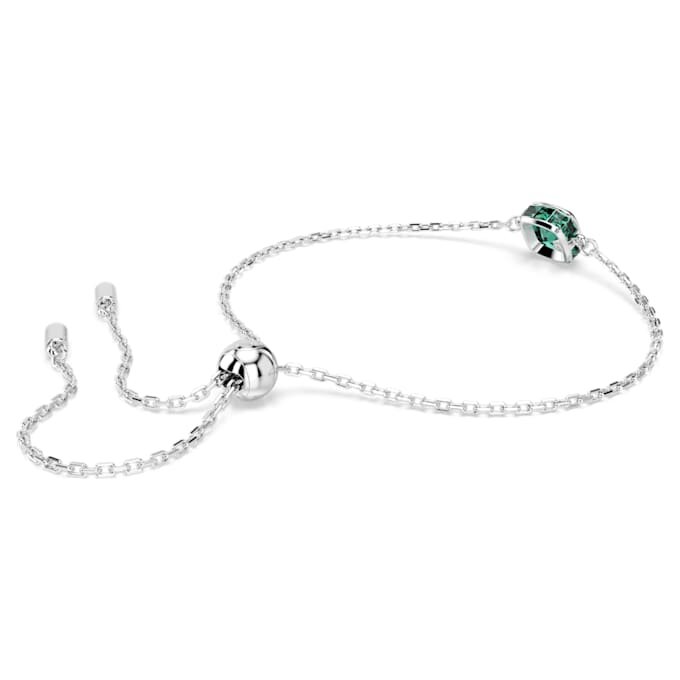 Brățară cu piatră zodiacală, tăietură pătrată, luna mai, verde, placată cu rodiu Brățară cu piatră zodiacală, tăietură pătrată, luna mai, verde, placată cu rodiu