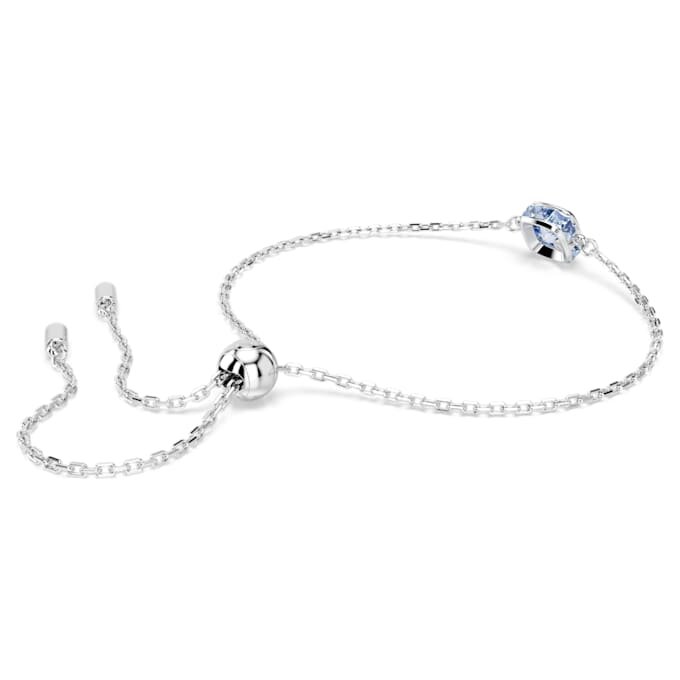 Brățară cu piatră zodiacală, tăietură pătrată, martie, albastră, placată cu rodiu Brățară cu piatră zodiacală, tăietură pătrată, martie, albastră, placată cu rodiu