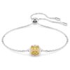 Brățară cu piatră zodiacală, tăietură pătrată, noiembrie, galben, placată cu rodiu Brățară cu piatră zodiacală, tăietură pătrată, noiembrie, galben, placată cu rodiu
