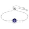 Brățară cu piatră zodiacală, tăietură pătrată, septembrie, albastru, placată cu rodiu Brățară cu piatră zodiacală, tăietură pătrată, septembrie, albastru, placată cu rodiu