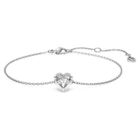 Brățară Eternity cu diamante create în laborator, 0,5 carate în total, în formă de inimă, argint sterling Brățară Eternity cu diamante create în laborator, 0,5 carate în total, în formă de inimă, argint sterling