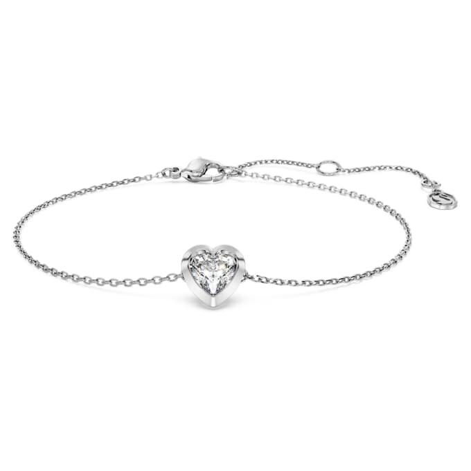 Brățară Eternity cu diamante create în laborator, 0,5 carate în total, în formă de inimă, argint sterling Brățară Eternity cu diamante create în laborator, 0,5 carate în total, în formă de inimă, argint sterling