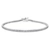 Brățară Eternity Tennis cu diamante create în laborator, 1,5 Ct Tw, formă rotundă, aur alb de 14K Brățară Eternity Tennis cu diamante create în laborator, 1,5 Ct Tw, formă rotundă, aur alb de 14K