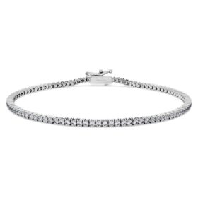 Brățară Eternity Tennis cu diamante create în laborator, 1,5 Ct Tw, formă rotundă, aur alb de 14K Brățară Eternity Tennis cu diamante create în laborator, 1,5 Ct Tw, formă rotundă, aur alb de 14K