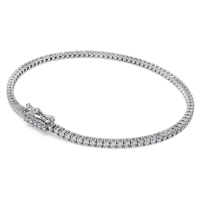Brățară Eternity Tennis cu diamante create în laborator, 1,5 Ct Tw, formă rotundă, aur alb de 14K Brățară Eternity Tennis cu diamante create în laborator, 1,5 Ct Tw, formă rotundă, aur alb de 14K