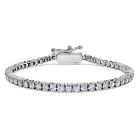 Brățară Eternity Tennis cu diamante create în laborator, 3 carate în total, formă rotundă, aur alb de 14K Brățară Eternity Tennis cu diamante create în laborator, 3 carate în total, formă rotundă, aur alb de 14K