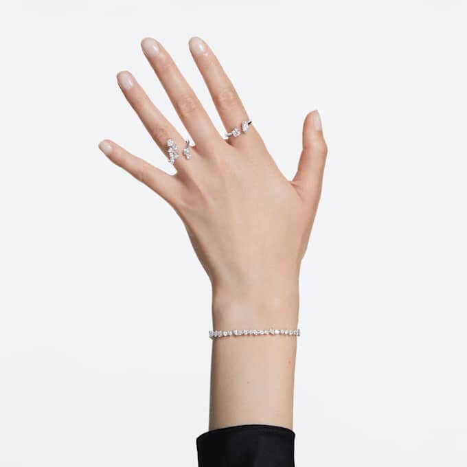 Brățară Galaxy Tennis cu diamante create în laborator, 5 carate în total, forme mixte, aur alb de 14K Brățară Galaxy Tennis cu diamante create în laborator, 5 carate în total, forme mixte, aur alb de 14K