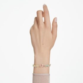 Brățară Gema cu tăieturi mixte, multicoloră, placată cu aur Brățară Gema cu tăieturi mixte, multicoloră, placată cu aur