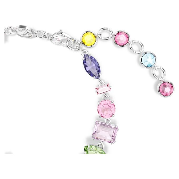 Brățară Gema cu tăieturi mixte, multicoloră, placată cu rodiu Brățară Gema cu tăieturi mixte, multicoloră, placată cu rodiu