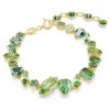 Brățară Gema cu tăieturi mixte, verde, placată cu aur Brățară Gema cu tăieturi mixte, verde, placată cu aur
