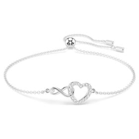 brar hyperbola cu simbolul infinitului i inim alb placat cu rodiu 2 280x280 - Brățară Hyperbola cu simbolul infinitului și inimă, albă, placată cu rodiu
