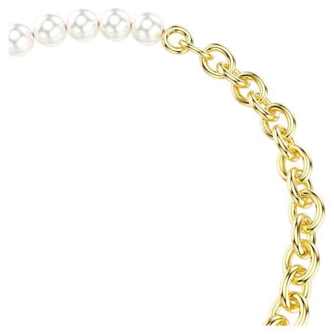 Brățară Idyllia cu perle de cristal, albă, placată cu aur Brățară Idyllia cu perle de cristal, albă, placată cu aur