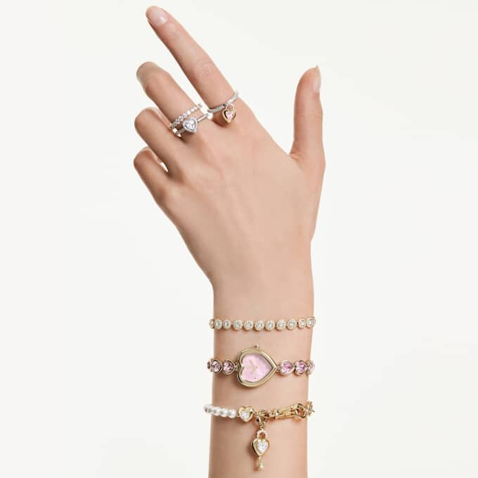 Talisman Idyllia cu tăieturi mixte, inimă cu cheie, alb, placat cu aur Talisman Idyllia cu tăieturi mixte, inimă cu cheie, alb, placat cu aur
